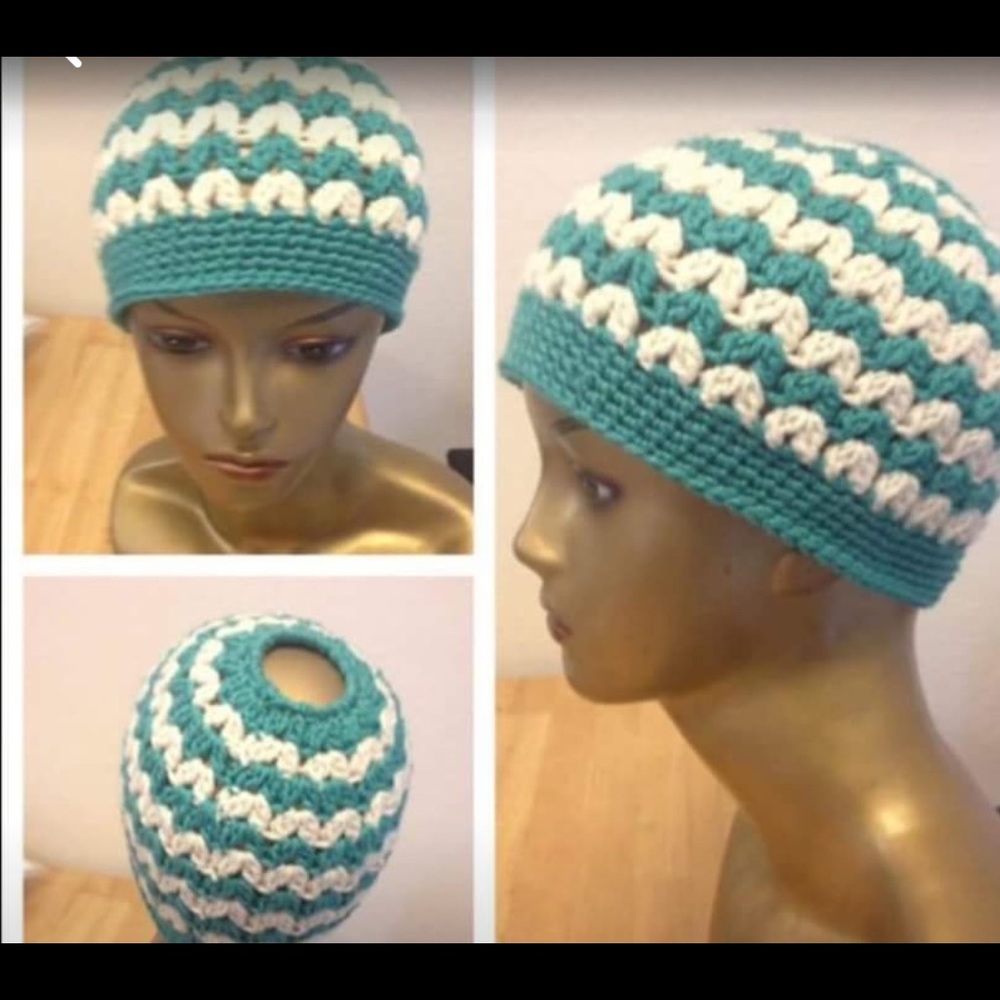 hand crocheted beanie bun